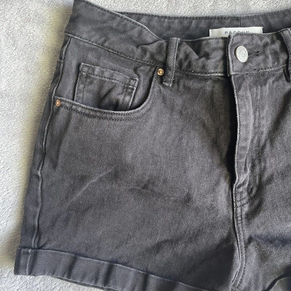 Pacsun Shorts Womens 27 Black Denim Mom Shorts High Rise Preppy Festival Beach - Picture 2 of 12